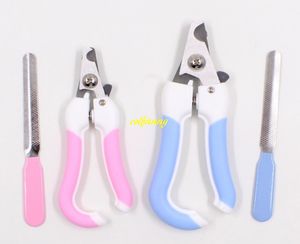 5SETS / LOT PET SÄKERHET Claw Nail Scissors Cutter Dogs Cats Nail Clippers Trimmer Pet Grooming Tillbehör med Nail Toe-fil