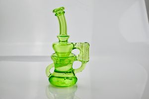 ガラス水の緑色の石油埋め込み喫煙パイプ、Bong 14 mmの共同価格の譲歩