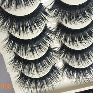 Tjocka långa stora fransar Stage 20 Styles Beauty Makeup 5 Par False Eyelashes Svart Färgglad naturlig handgjorda ögonfransar