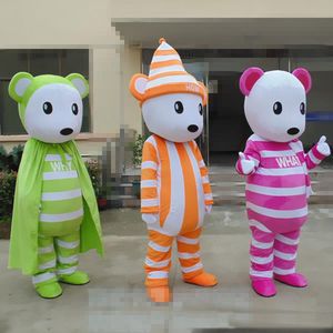 2018 Factory sale hot Adult size Cartoon Bear Mascot Costume Halloween Christmas What/How/Why Bear Carnival Dress