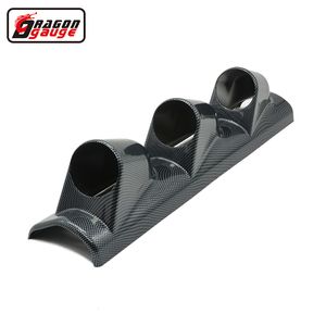 Dragon gauge Universale 52mm 3 fori Guida a sinistra Auto Car A Pilastro Supporto per calibro triplo in fibra di carbonio Volt Gauge Pods