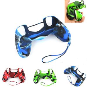 Rutschfeste weiche Silikonhülle für Playstation 4 PS4 Controller Shell Schutzhaut Easy Carry Handgelenkschlaufe DHL FEDEX KOSTENLOSER VERSAND