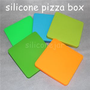 1 peça popular recipiente de cera nonstick recipiente liso silicone bho recipiente de cera concentrado quadrado recipiente de silicone caixa de pizza para a cera DAB