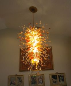 Lampen, brillante Kunstdekoration, warme LED-Leuchten, mundgeblasene Glas-Kronleuchter, Beleuchtung, moderner großer Kristall-Kronleuchter für Wohnzimmer
