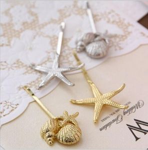 Forcine per capelli Fashion Starfish Clip in metallo Pin Accessori per forcine per donne Ragazze Clip Hairy Barrette Ornaments Tiara