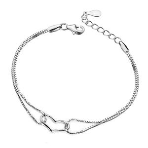 Koreanischen stil kristall armband versilbert kreative charme armband herzförmige anhänger halskette armreifen schmuck schönes geschenk freies schiff