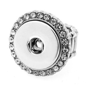 Fashion Diy 18mm Noosa Diamond Ringar Kvinnor Ginger Snap Button Ring Smycken DIY Chunk Snap Button Fashion Finger Ring Tillbehör