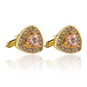 Luxury Crystal Diamond Cufflinks manschettlänkar ärmknapp för kvinnor män skjortor klänning kostymer manschettbröllop smycken silver guld