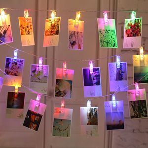 Photo Clips String Light Battery Zasilany Klipy LED światła Światła Bożego Narodzenia do Wiszące Pictures Card Notatki graficzne Wróżki światła