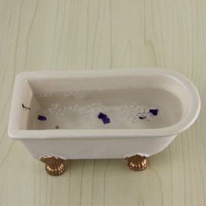 Dollhouse Miniature 1:12 Scale White Bathtub with Decal
