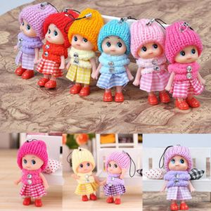 Cute Kids Toys Soft Interactive Baby Dolls Toy Key Chain, Mini Doll Keychain For Girls Key Ring Key Holder