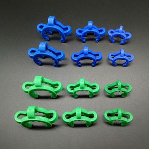 10 milímetros 14 milímetros 18 milímetros de plástico Keck clipes azuis Verde Clipes laboratório braçadeira Bong Clip Para Vidro Drop-Down Adapter NC Kits fumar