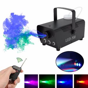 Freeshiping Controle Sem Fio LED 500W Nevoeiro Máquina de Fumaça Remota RGB Cor Fumo Ejetor LED DJ Festa Stage Stage Light Light Light