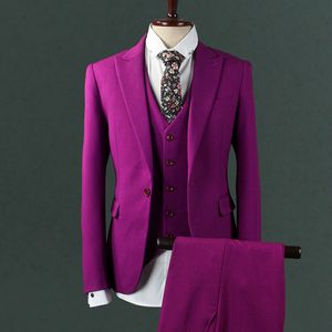 Nowa róża Czerwony Męskie Garnitury Formalne Groomsmen Tuxedos Slim Fit 40 42 44 46 48 + Niestandardowe trzy kawałki Najwyższej jakości Prom Dostrzela Formalna okazja