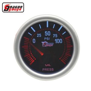 Misuratore di pressione dell'olio del motore auto bianco del controsoffitto dell'olio di pressione d'aria di 52mm 0-100 PSI Calibro automatico