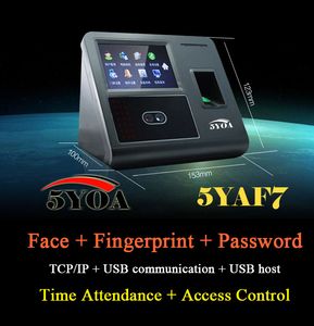 Dispositivo de Reconhecimento Facial Face TCP IP Atendimento de Impressão Digital de Controle de Acesso Biométrico Gravador de Relógio de Tempo Empregado Digital 5YAF7