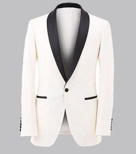 Customize Ivory Men's Wedding Tuxedos Bridegroom Groomsmen Blazer Excellent Men Formal Business Party Prom Suit(Jacket+Pants+Bows Tie)253