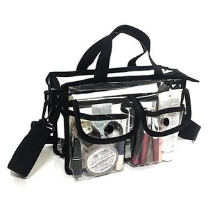 Limpar saco de pvc caso sacos cosméticos com alça de ombro removível e ajustável, Eva bolsas bolsa sacolas para o trabalho, jogos de esportes