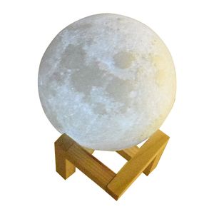 Druk 3D Lampa księżyca do dekoracji Koralika 3d Światło Symulacja Moon USB Port LED Lampy