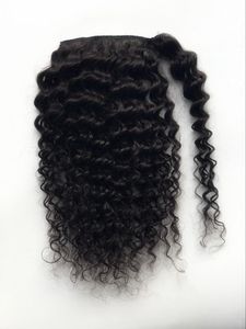 New Arrival Human Włosy Pony Tail Klip Oipiec Klip On Loose Wave Brązowy Brazylijski Dziewiczy Włosy Głębokie Kręcone Faliste Pony Ogon Włosy Rozszerzenia