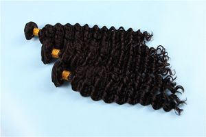 4bunds 100g datorer Deep Wave Curly Hair Brasilian Peruan Malaysian Virgin Remy Human Hair Weft