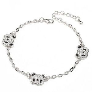 Coreia do estilo pulseiras panda bracelete de cristal menina lovly brilhante chapeamento para mulheres bom presente do dia o navio livre dos Namorados