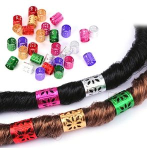 Beleza de cabelo dreadlock contas de ouro verde vermelho roxo vermelho 100pcs/lote trança de cabelo ajustável CLIP DE CLIP DE 8MM METAL TUBE LOCK