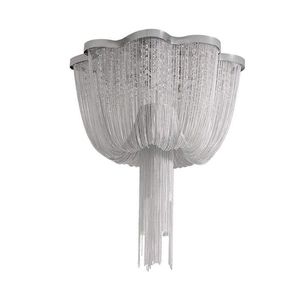 Luxury Tassels Aluminum Chain Ceiling Lamp Stainless Steel Chains Crystal Chandeliers Led Lamps for Living Room Bedroom