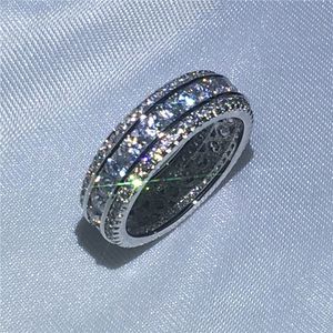 2020 Новое женское модное обручальное кольцо с полным круглым бриллиантом из белого золота с наполнителем для помолвки для женщин, ювелирные изделия, размер 5-10, подарок