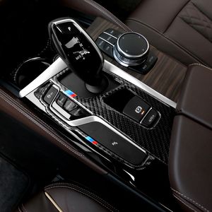 Karbon Fiber Sticker Araba Styling Vites kutusu Sequins Kapak Trim Stall Dekorasyon Şeridi BMW G30 G38 6GT G32 Oto Accessorie için