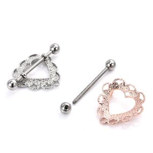 1PCS Silver / Rose Gold Heart Shaped Sexy Nipple Piercing Women Body Piercing Jewelry