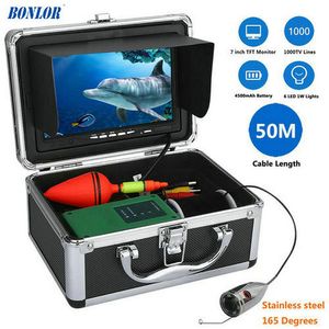 50m förlängningskabel fiskfinnare med färg CCD HD TVL undervattensfiske videokamera inch färg TFT Monitor Anti Sun Cover