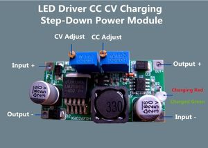 LM2596 LED aandrijving Constant Huidige batterijlader Step down Power Module met ladingindicator CC CV upgrade
