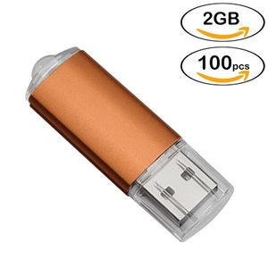 Partihandel 100st Rectangle USB Flash Drives 2 GB Flash Pen Drive High Speed ​​2 GB THUMB Memory Stick Storage för PC Laptop Tablett Multicolors