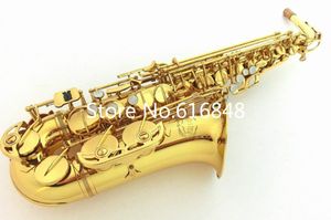 Wysokiej jakości E-płaski JUPITER JAS-567 EB TUNEGO SAXOPHONE Mosiądz Gold-plated Sax Instrumenty koncertowe z ustnikiem, Case