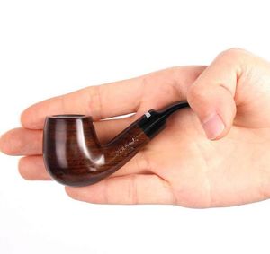 New ebony curved filter Mini Mini pipe, ebony wood hammer, palm heart, portable man