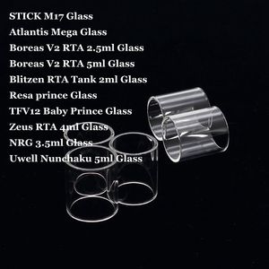 スティックM17アトランティスメガボレアスV2ブリッツェンRTAタンクRESAプリンスTFV8ベイビープリンスゼウスNRG 3.5ml nunchaku pyrex交換用ガラス