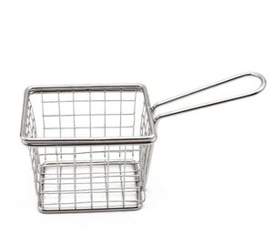 Chips Mini Fry Baskets rostfritt stål Fryer Basket Siler Servering Food Presentation Cooking Tool Pommes Fries Basket