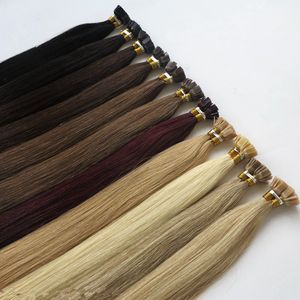 ELIBESS Hair Flat Tip Echthaarverlängerungen Russian Remy Human Hairs 0,8 g / s 200 Stränge / Los Gerade Welle vorgebundene Haare