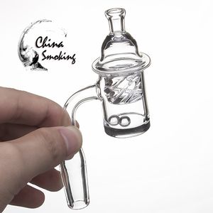 Set Düz Üst Kuvars banger Terp İnci Kase Siklon Carb Cap 30mm kuvars banger 10mm 14mm 18mm Cam Bong