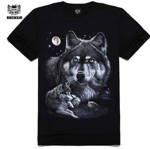 Rocksir Yaz Erkek Rahat T Shirt Siyah Kurt Baskı Marka Giyim Adamın Kısa Kollu Ince T-Shirt Erkek Tee Tops