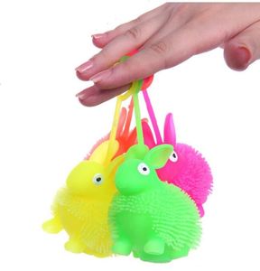 Soft Rubber Flash led rabbit Toys Hedgehog Ball kids finger Bouncing Ball Led Flashing Pbaby Toys Christmas Birthday Festival Gift