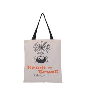 Christmas Gift Bags Large Cotton Canvas Hand Bags Halloween candy tote bag Children Gifts Bag Pumpkin Spider treat or trick tote bags