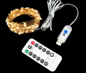 NY 10M 100led USB-kontakt LED String Fairy Lights Koppartråd Festdekor