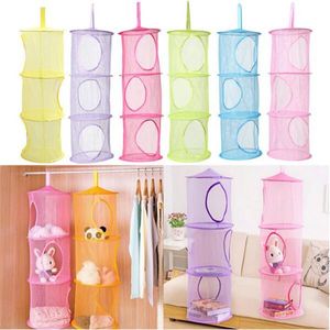 3 Shelf Hanging Storage Net Kids Toy Organizer Bag Bedroom Wall Door Closet Organizers Basket for Toys