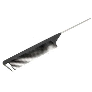 Hot Fashion 1pc Black Fine-Toot Metal Pin Anti-static Hårstil Rat Tail Comb 220x28x4mm Hår Styling Skönhetsverktyg