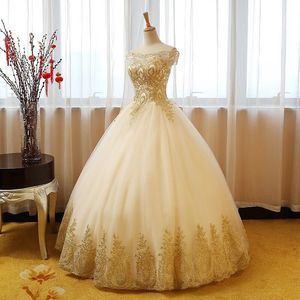 2021 Бальное платье Sweet 16 Quinceanera Платье с золотыми аппликациями и кристаллами Вечернее платье Vestidos De Anos QC1260301E