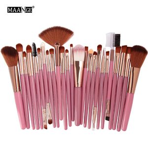 Maange Makeupブラシセット25ピース化粧品ぼんやとの財団のアイシャドウフェイス歌舞伎のメイクアップブラシキットツール