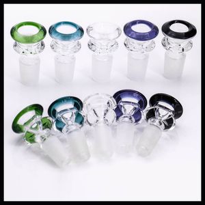 Accessori per soffiaggio in vetro di nuovo design a 5 colori, ciotola da 14 mm, accessori per fumatori da 18 mm per bong ad acqua all'ingrosso