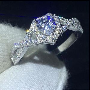 Handgjord Hjärtform Promise Ring 100% Soild 925 Sterling Silver Smycken 5a Zircon CZ Engagement Bröllop Band Ringar för Kvinnor